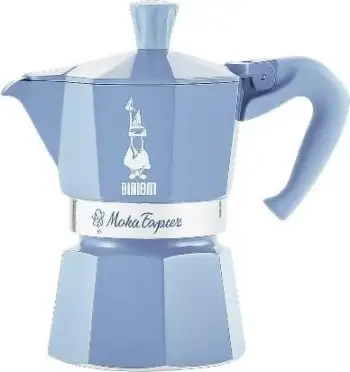 Set moka Bialetti Moka Express 3 filxhanë me kafe bajame 250g, Kaltër