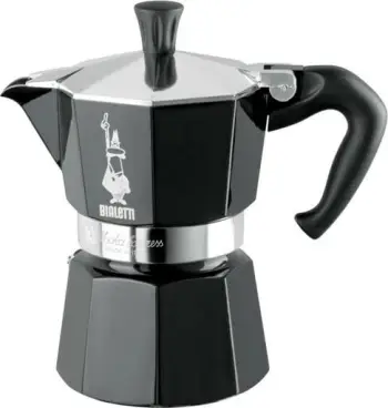 Makinë kafeje Bialetti Moka, 3 flixhanë, e zezë