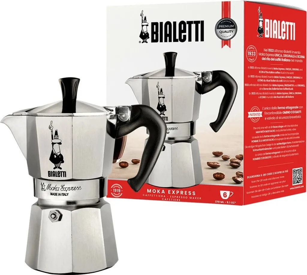 Kafetierë Bialetti Moka Express, 6 filxhanë, alumin, argjendtë - 1