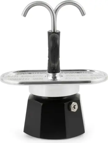 Moka pot Bialetti MINI EXPRESS 2TZ, 2 filxhanë, alumini, e zezë