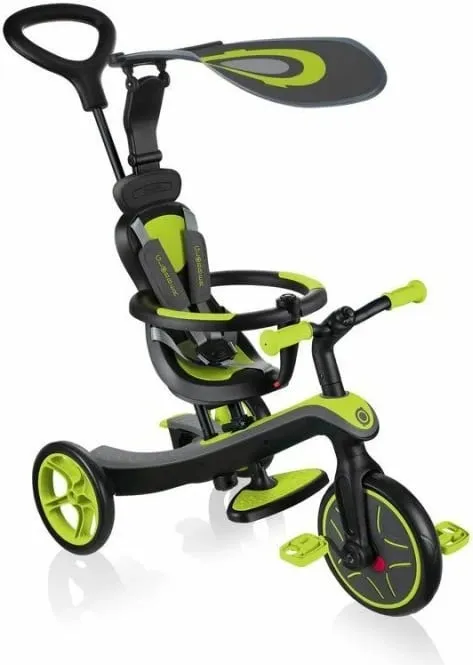Biçikletë për fëmijë Globber Explorer Trike 4in1, e zezë dhe e verdhë - 1