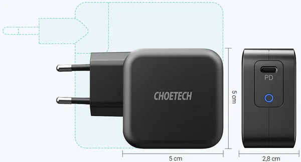 Karikues Choetech Q60062 GaN, USB-C, PD, 61W, i zi - 3
