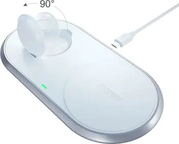 Karikues wireless 2-në-1 Choetech T317, për smartphone dhe Apple Watch, USB-C, i bardhë