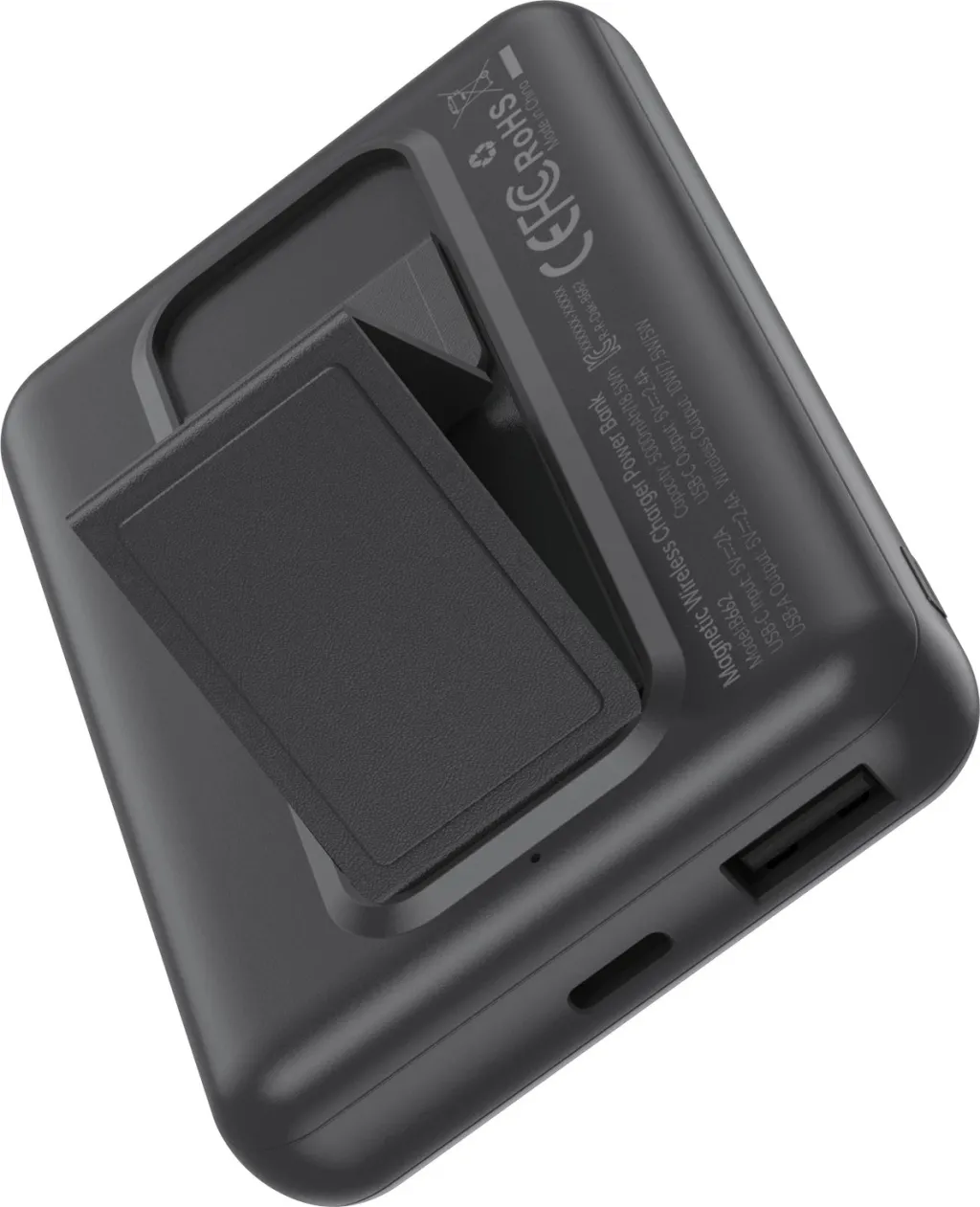Powerbank Choetech B662, 5000mAh, MagSafe wireless, USB-C/USB-A, e zezë - 3