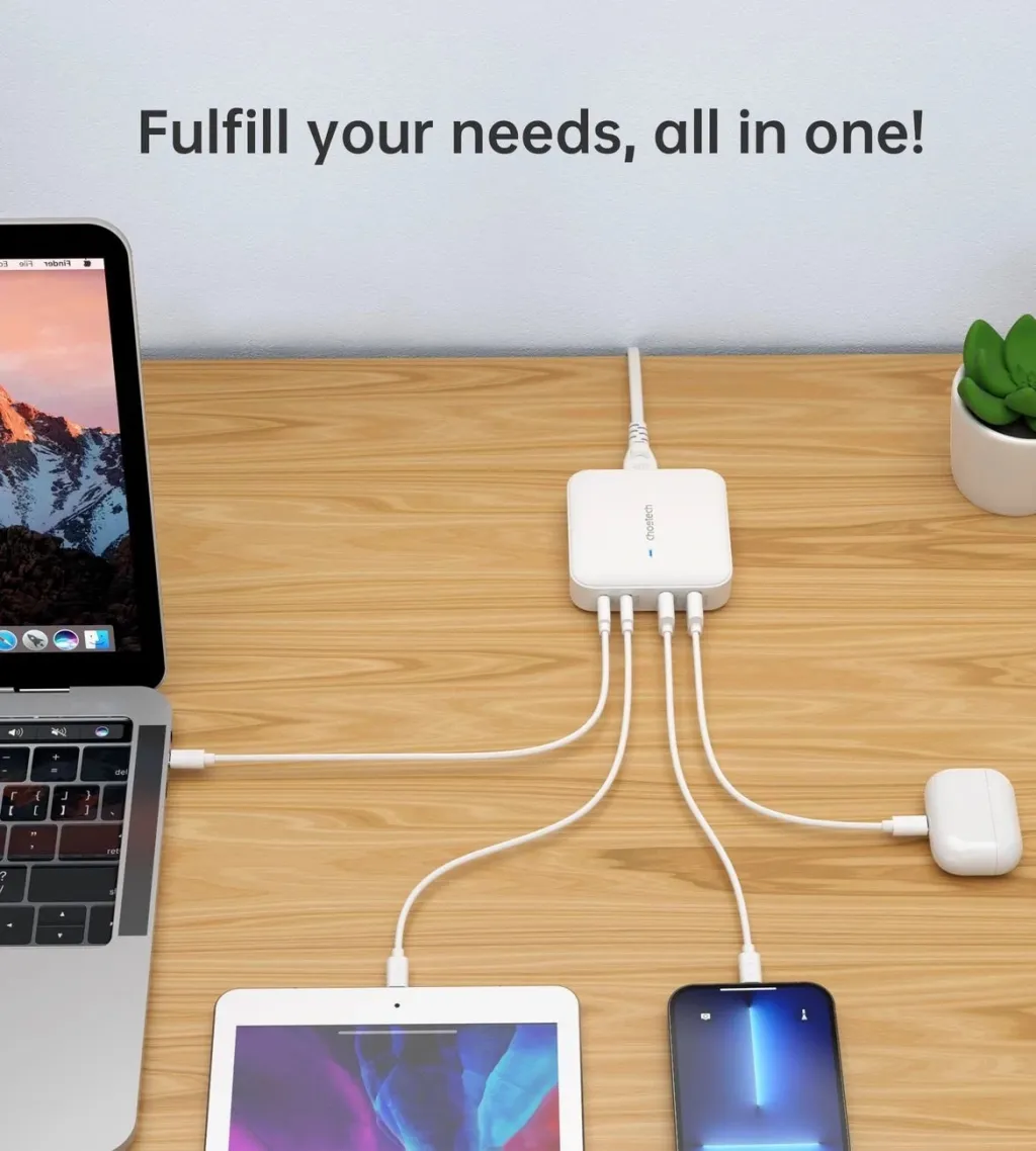 Karikues Choetech PD8008, 2xUSB-C, 2xUSB-A, GaN, 100W - 5
