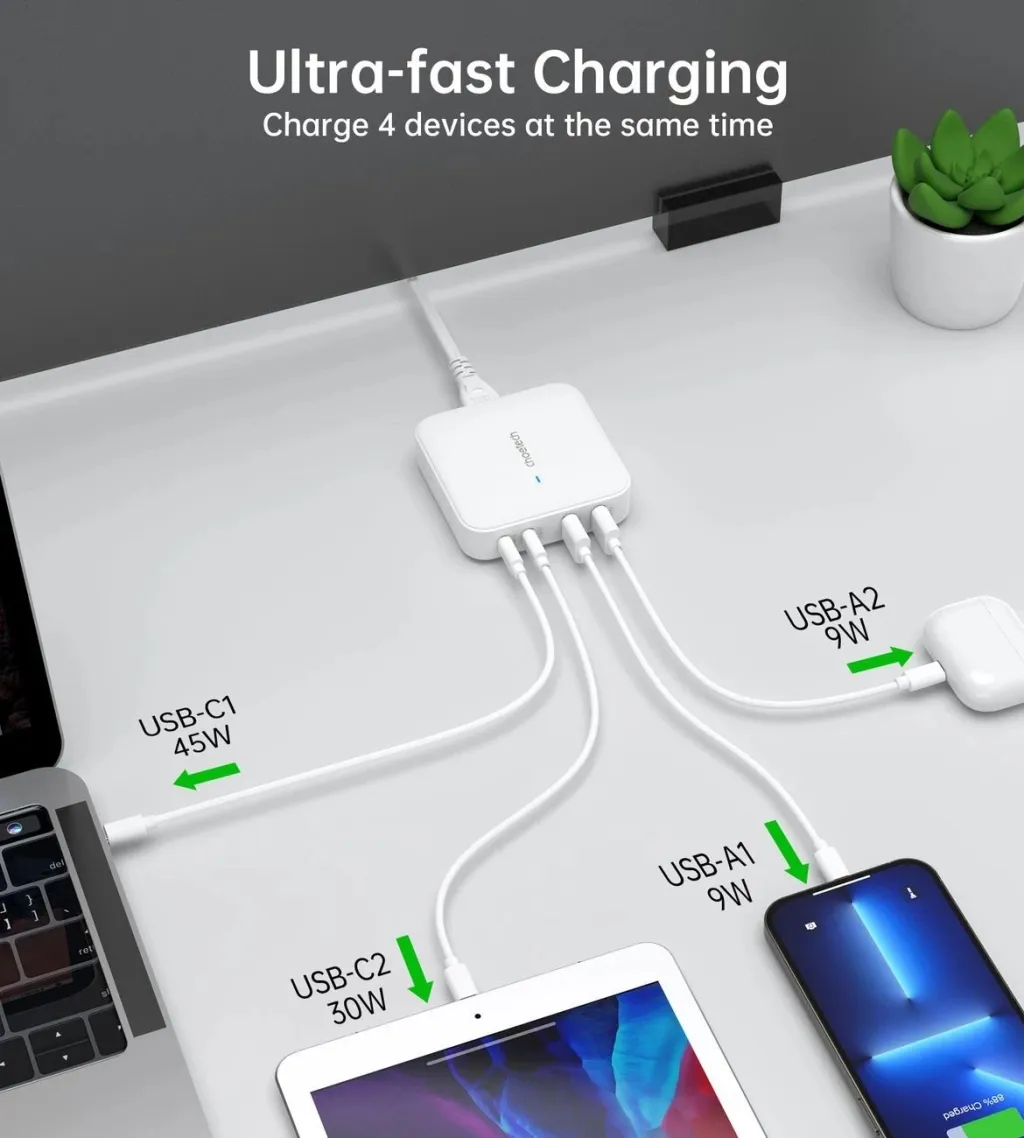 Karikues Choetech PD8008, 2xUSB-C, 2xUSB-A, GaN, 100W - 8