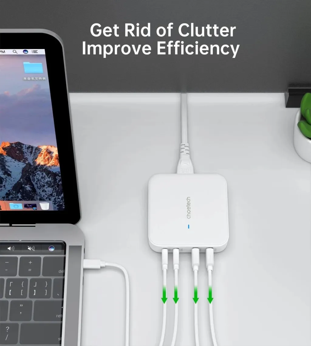 Karikues Choetech PD8008, 2xUSB-C, 2xUSB-A, GaN, 100W - 9