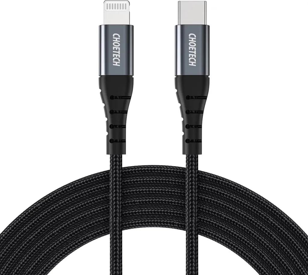 Kabllo Choetech IP0039 USB-C në Lightning, 1.2m, e zezë - 1