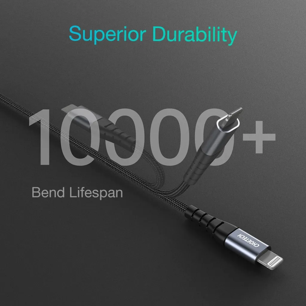 Kabllo Choetech IP0039 USB-C në Lightning, 1.2m, e zezë - 7