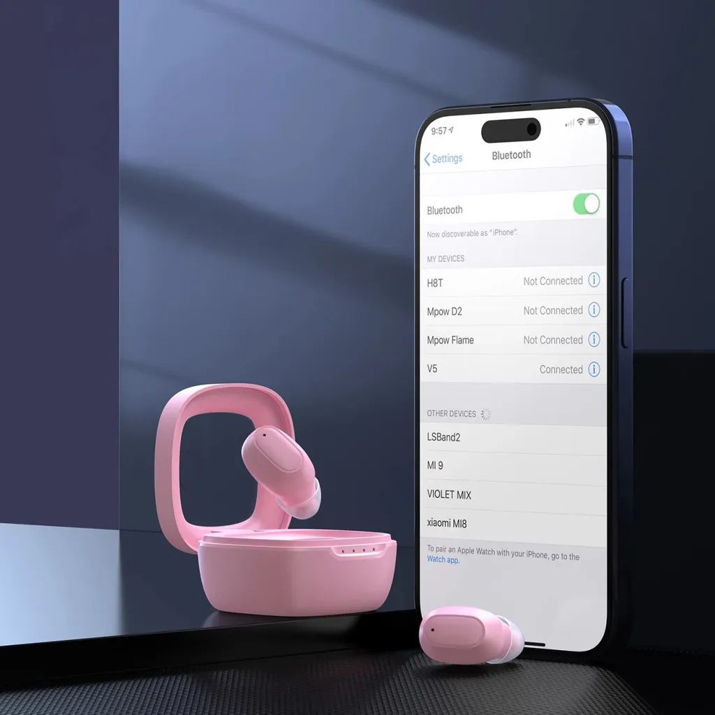 Kufje wireless Choetech MEMS TWS, Bluetooth 5.3, roze - 5