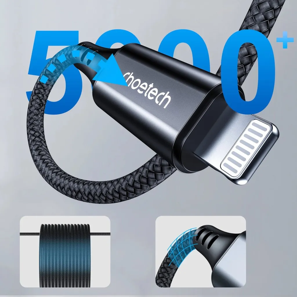 Kabllo audio Choetech AUX009, Lightning në 3.5mm, 2m, e zezë - 4