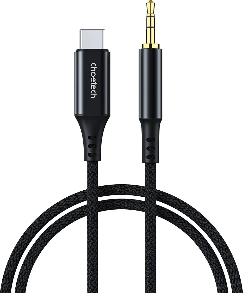 Kabllo audio Choetech AUX006, USB-C në mini jack 3.5mm, 1m, e zezë - 1