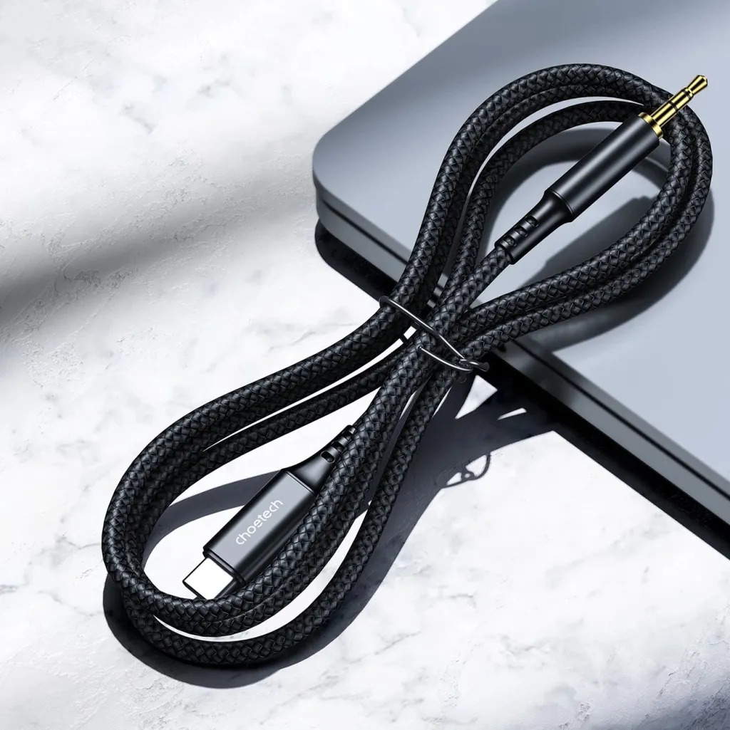 Kabllo audio Choetech AUX006, USB-C në mini jack 3.5mm, 1m, e zezë - 5