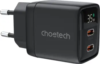 Karikues muri Choetech PD6051, 35W, 2x USB-C, me ekran, zi