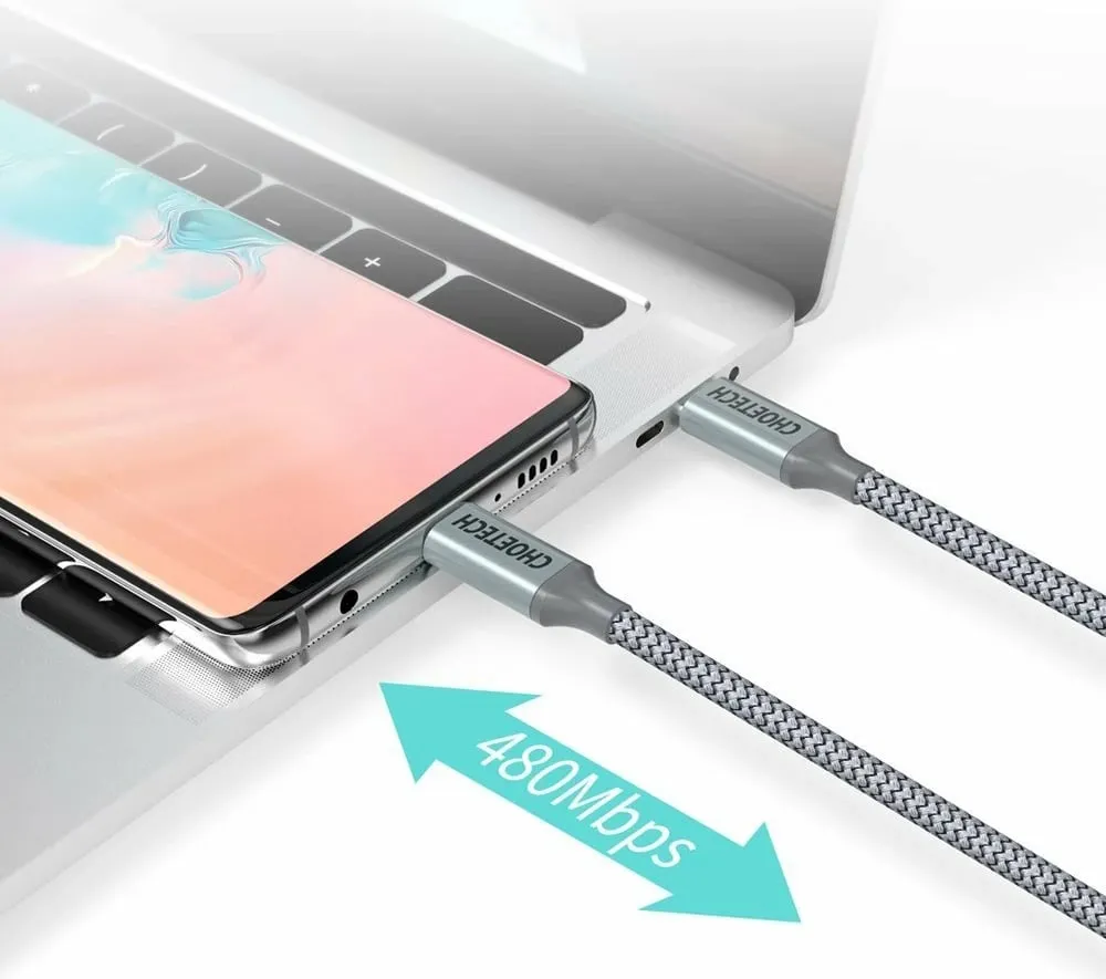 Kabllo USB-C në USB-C Choetech XCC-1002-GY, 1.8m, 100W, Gri - 9