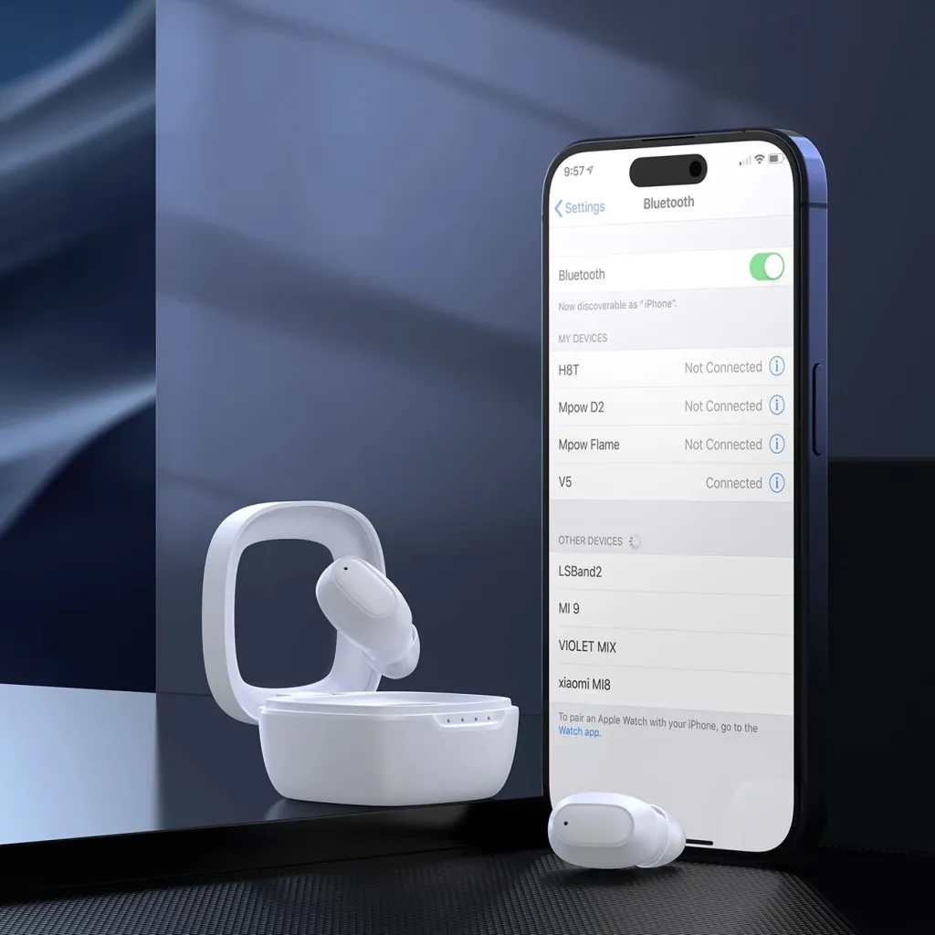 Kufje TWS Choetech MEMS BH-T23-WH, Bluetooth 5.3, USB-C, Bardhë - 5