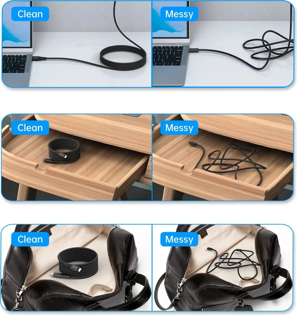 Kabllo USB-C në USB-C Choetech XCC-1051, 1.8m, 240W, e zezë - 9