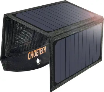 Karikues diellor i palosshëm Choetech SC001, 19W, 2x USB-A, i zi