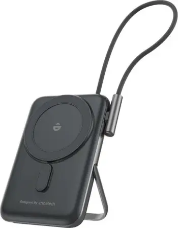 Powerbank Choetech B735, 10000mAh, 20W PD, me magnet, me kabllo USB-C, Bardhë