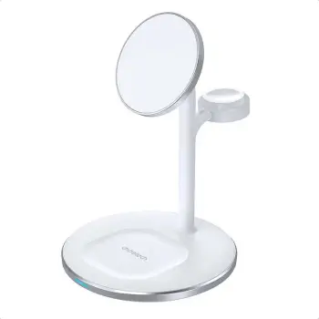 Karikues wireless Choetech T585-F me qëndrim 2-në-1, 15W, i bardhë