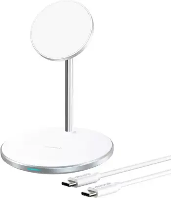 Karikues wireless me mbajtëse Choetech T581-F, 15W, për iPhone 12 dhe Airpods, Bardhë