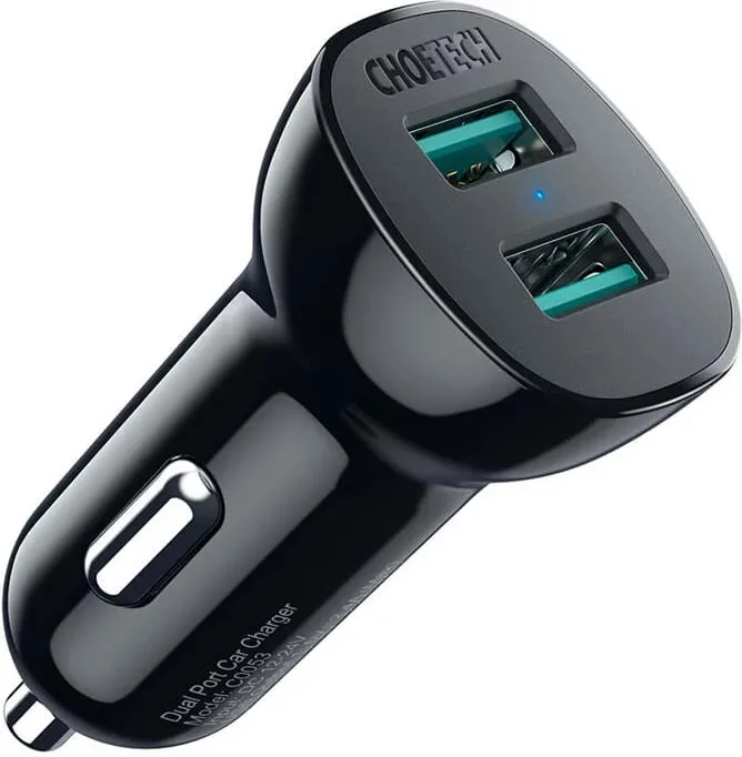 Karikues veture Choetech C0051, 36W, QC 3.0, 2x USB, zi - 1