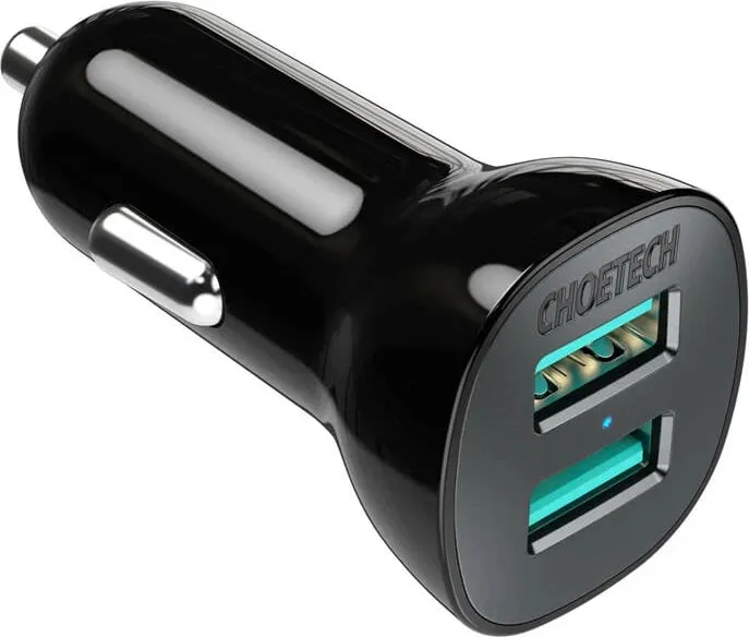Karikues veture Choetech C0051, 36W, QC 3.0, 2x USB, zi - 2
