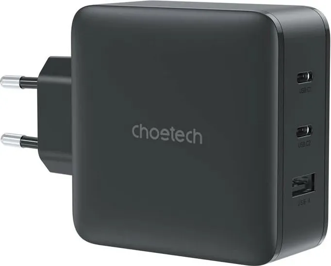 Kasë karikues Choetech PD8005, 100W, GaN, 2x USB-C, 1x USB-A, e zezë - 1
