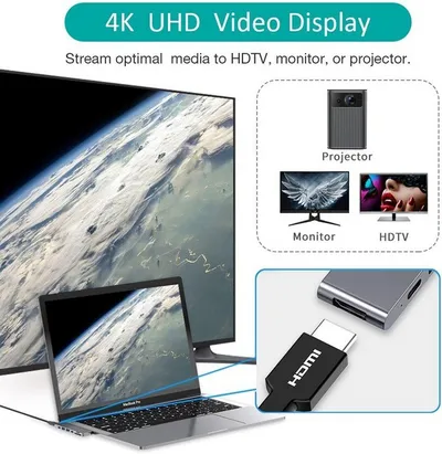 Docking station Choetech HUB-M14 për MacBook Pro/Air, 7-në-2 USB-C, Thunderbolt 3, argjendtë - 14