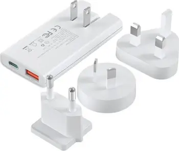 Karikues udhëtimi Choetech PD6011, 65W GaN, USB A+C, i bardhë