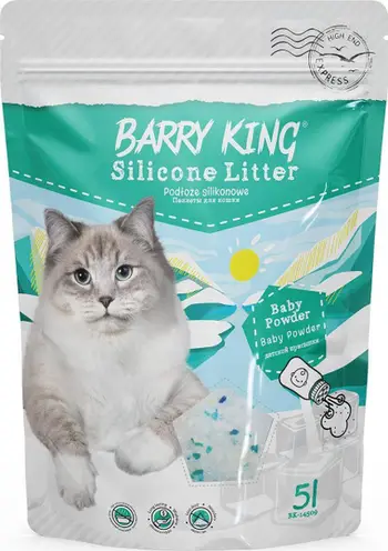 Rërë higjienike për mace Barry King Baby Powder, silikon, 5L