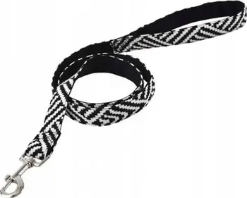Litar qeni Barry King Aztec, 1.5x120cm, pambuk i fortë, bardh e zi