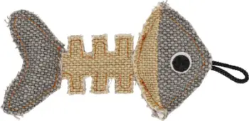 Barry King lodër peshk skelet për kafshë, gri/krem, 14 x 7.5 cm