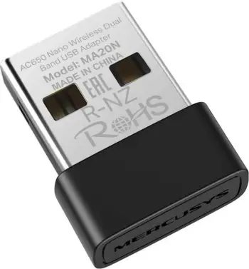 Kartë rrjeti Mercusys MA20N, USB 2.0, 433 Mbps, e zezë
