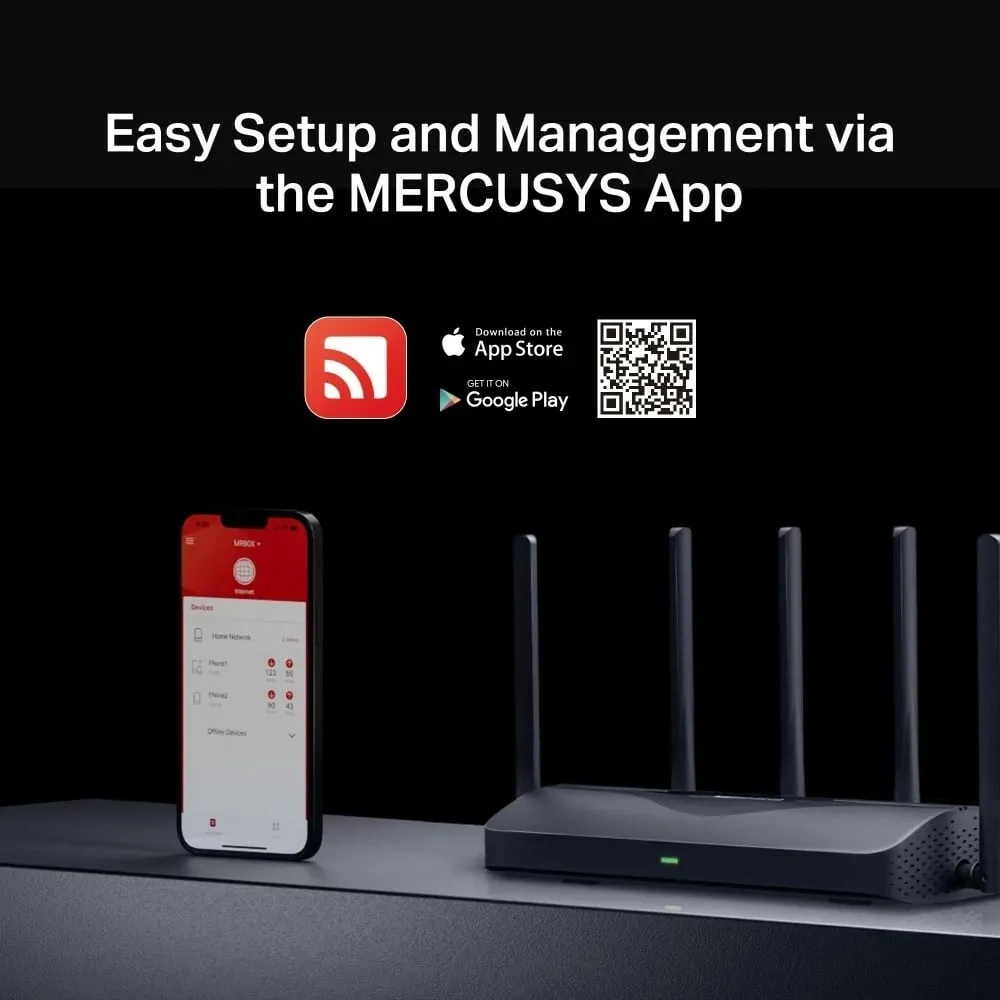 Router Mercusys BE9300 Tri-Band Wi-Fi 7, i zi - 8