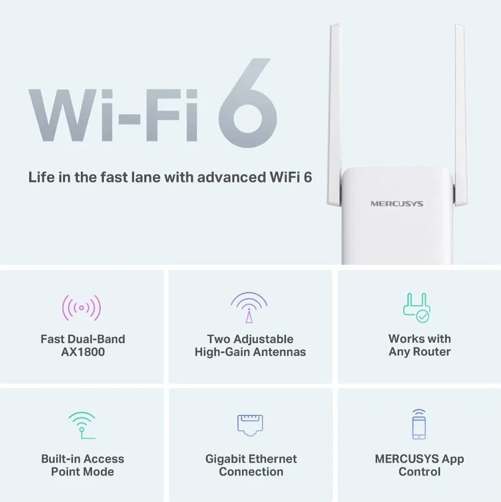 Përmirësues sinjali Wireless Mercusys AX1800 ME70X, Wi-Fi 6 - 5
