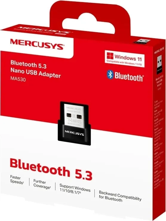 Adapter Bluetooth MERCUSYS MA530, Nano USB, 5.3, E zezë - 4