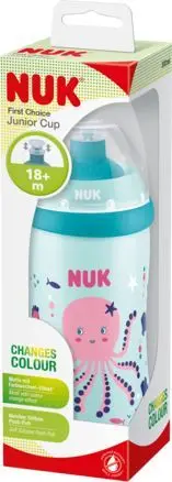 Shishe uji për fëmijë NUK Junior Cup Octopus, 300ml, e kaltër