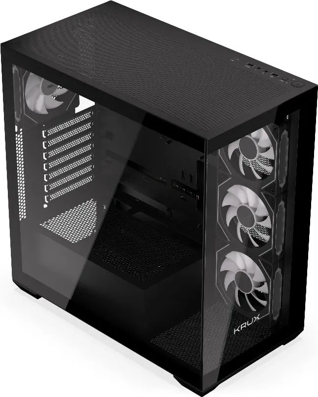 Kasë Krux Exo RGB, e zezë - 13