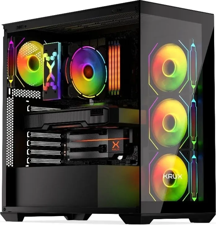 Kasë Krux Exo RGB, e zezë - 14
