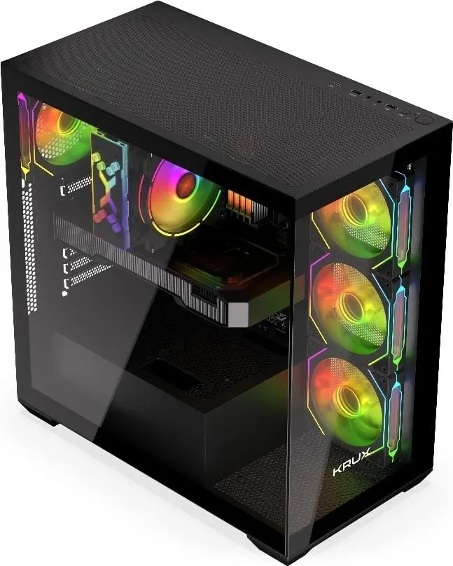 Kasë Krux Exo RGB, e zezë - 15