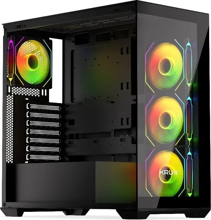 Kasë Krux Exo RGB, e zezë - 16