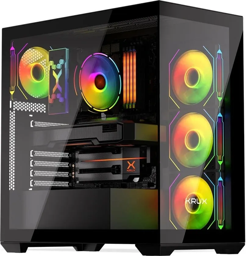 Kasë Krux Exo RGB, e zezë - 22