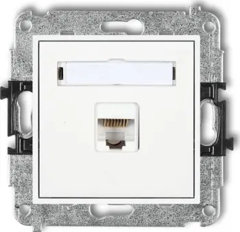 Prizë për kompjuter Karlik, 1xRJ45, kat. 5e 8-pin MGK-1, e bardhë