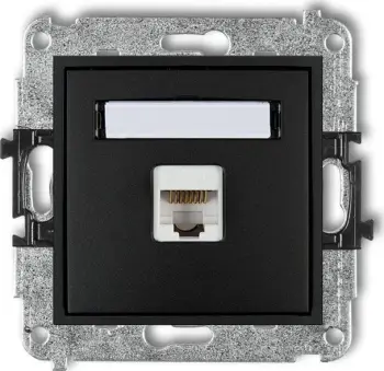 Prizë për kompjuter Karlik MINI 1xRJ45 cat. 5e 8-pin, e zezë