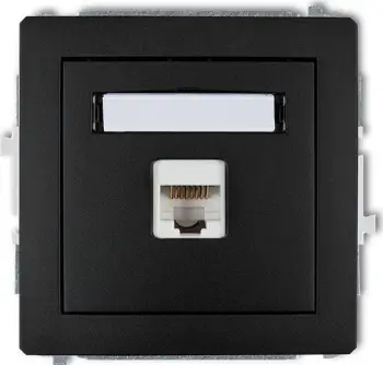 Prizë kompjuteri Karlik DECO 1xRJ45, kat. 5e, 8-pin, e zezë mat
