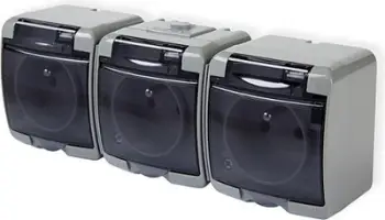 Prizë e trefishtë elektrike m_Karlik, 3x2P, e hirtë (RTV002388)