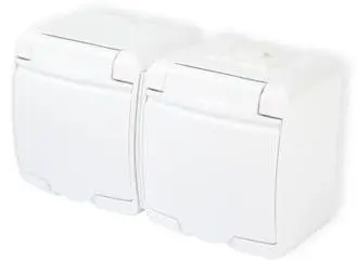 Prizë Karlik NT 2X Z / U ME FLAP IP44 GHE-2, e bardhë