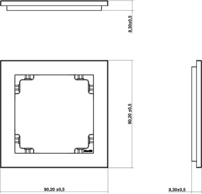 Kornizë Karlik Deco, 90 x 90 x 8 mm, e zezë - 2
