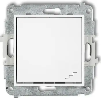 Ndërprerës shkalle Karlik Mini, IP20 / IP44, 250 V, 10 AX, i bardhë